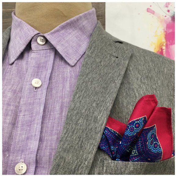 Saks Fifth‎ Mens Blazer Sport Coat Two Button Jacket Cotton 40 Slim Casual Suits - Picture 4 of 13